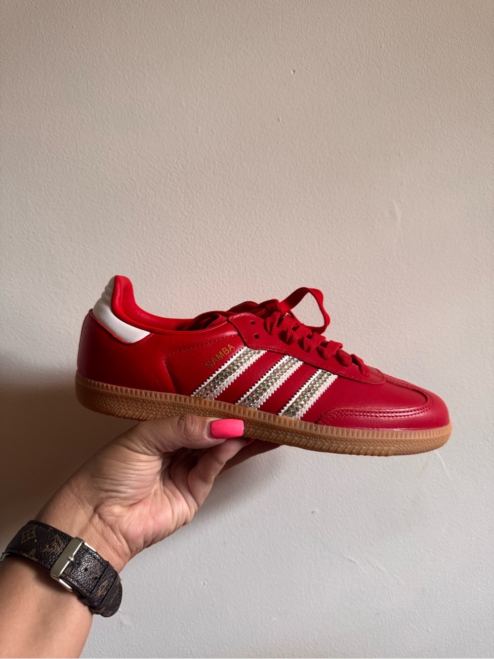 NWT Adidas Samba Sneakers in Red with Gum Sole - Picture 7 of 8